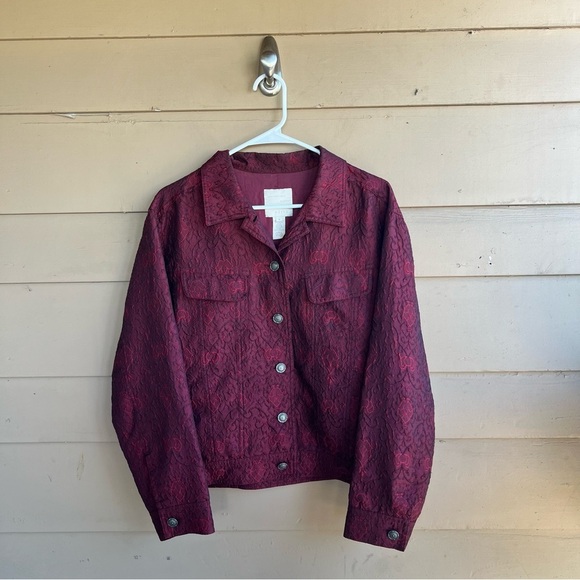 Vintage J.Jill Button Down Jacket - Size M - Floral Fall Whimisgoth - Picture 1 of 4